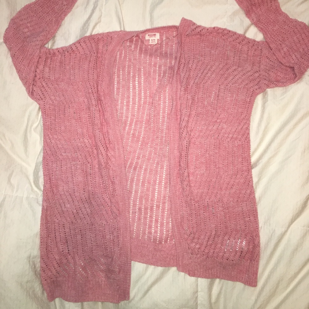 -pink cardigan-